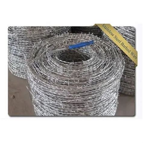 Silver Stainless Steel Barbed Wire For Fencing Size 14 Gauge At Rs