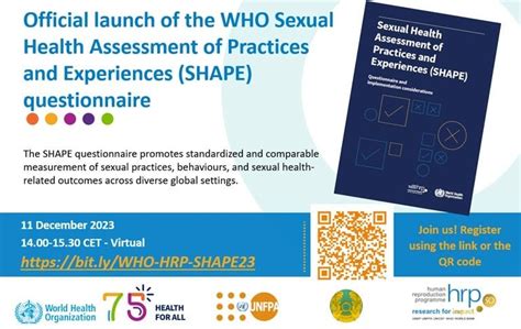 Webinar Launch Of The Who Sexual Health Assessment Of Practices And