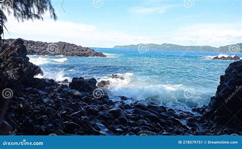 Batu Angus Beach Bitung City North Sulawesi Stock Image Image Of