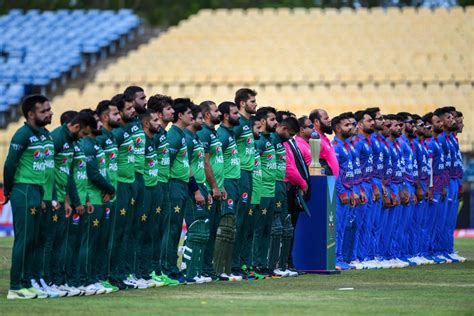 Afghanistan And Pakistan Line Up For The Anthems In Their First Bilateral Odi Series