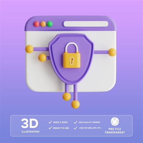 Premium PSD PSD Web Security 3D Illustration