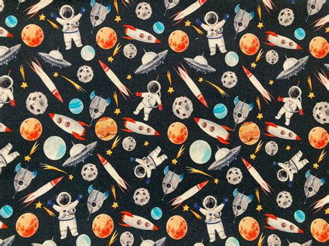 Astronaut Space Rocket Fabric Wall Decor Noticeboard Memo Etsy UK