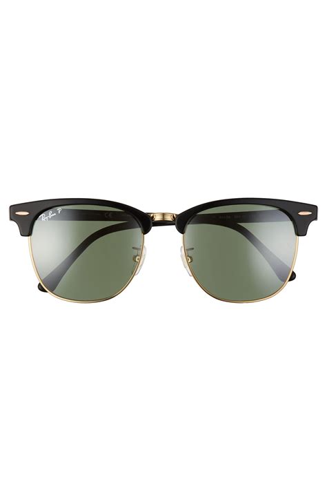 Ray Ban Clubmaster 55mm Polarized Sunglasses In Black For Men Lyst