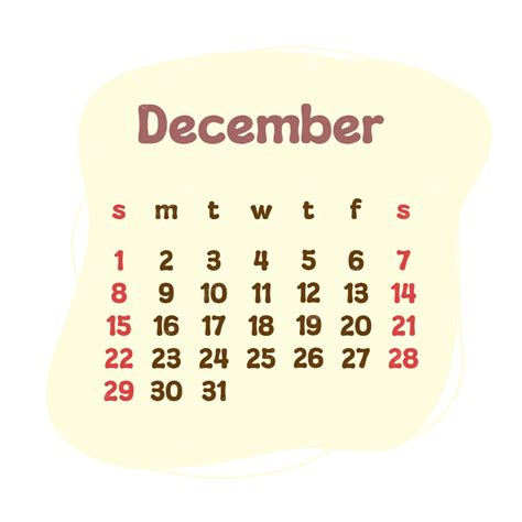 2025 December Calendar Png Transparent Cade Faith