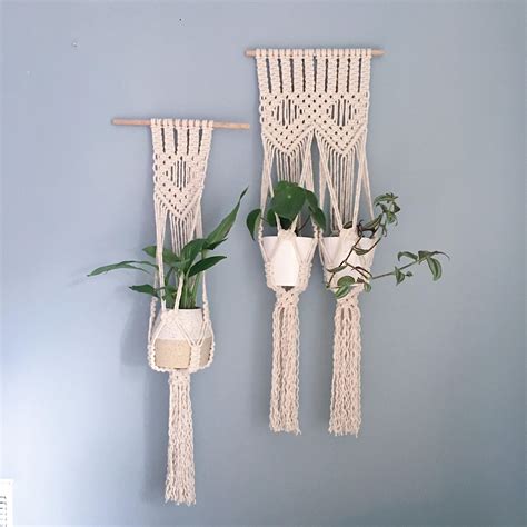 Macrame Wall Hanging Planter Handmade Natural Plant Hanger Etsy