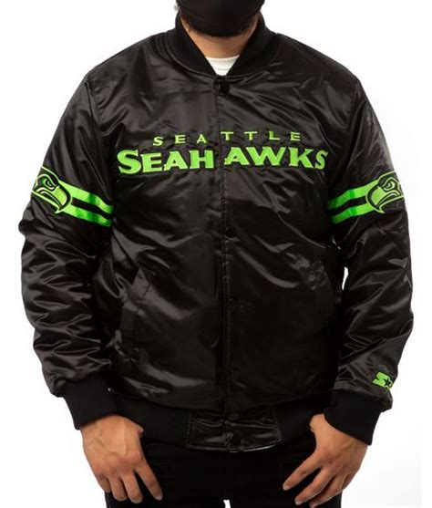 Bomber Black Starter Seattle Seahawks Jacket - Jackets Expert