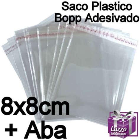 100 Saco Adesivado 08X08cm Aba