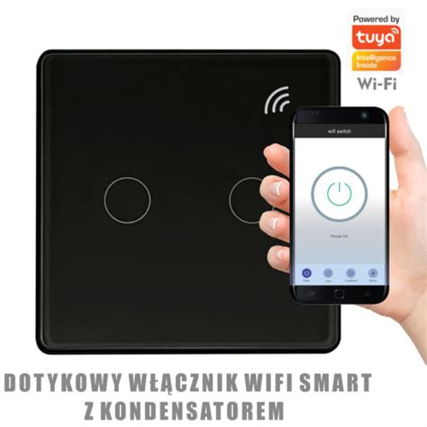 Wi Fi Smart W Cznik Dotykowy Podw Jny Czarny Z Kondensatorem Tuyasmart