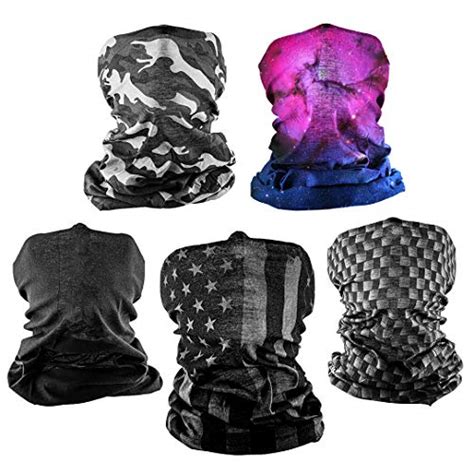 Sa Company Neck Gaiter 5 Pack Sun Protection Face Shield Multi Use