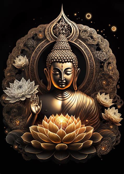 Buddha V25 Poster Picture Metal Print Paint By TESSERACT 07 Displate