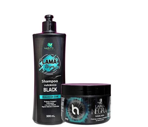 Shampoo E Máscara Lama Negra Hábito Cosméticos Shampoo Magazine Luiza