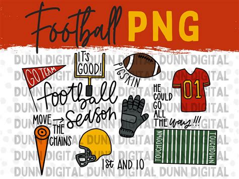 Red And Yellow Football Png Football Png Football Mom Png Etsy