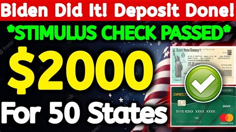 Biden Did It Deposit Done 2000 Stimulus Checks Will Be Passed For