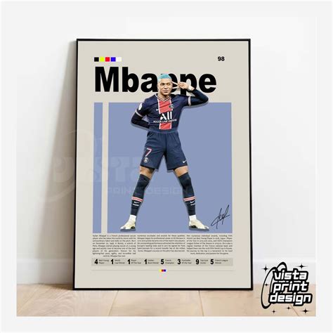 Kylian Mbapp French Footballer Soccer Poster Sports Poster Soccer