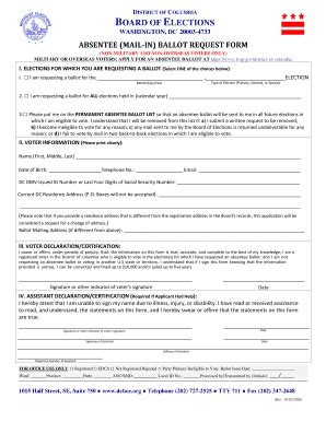 Fillable Online Absentee Mail In Ballot Request Form Fax Email Print