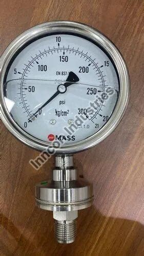 Npt Diaphragm Seal Pressure Gauge For Process Industries Dial Size