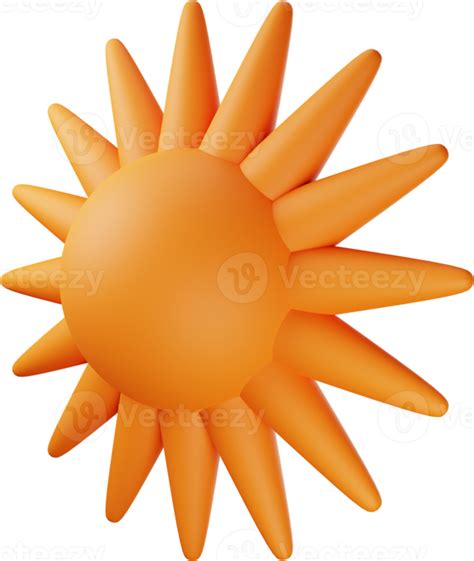 Orange Sun 3d Illustration 14019474 Png