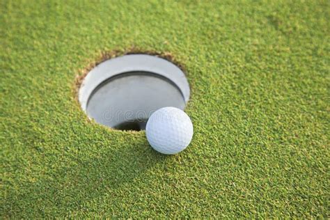 Close Up Of Golf Ball On Green Stock Photo Image Of Angle Defocused