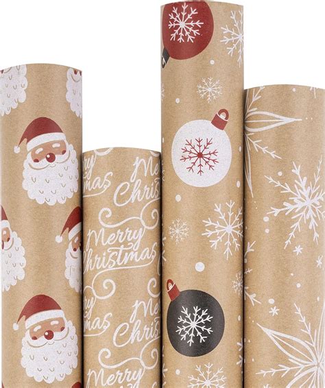 Amazon Ruspepa Christmas Wrapping Paper Kraft Paper Santa Claus