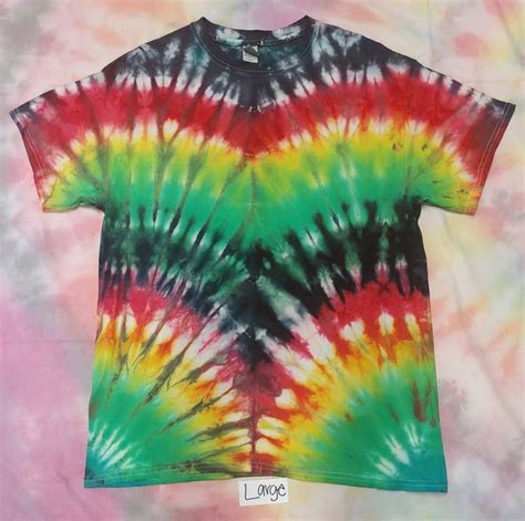 Rasta Burst Tie Dye Shirt Adult Large Etsy