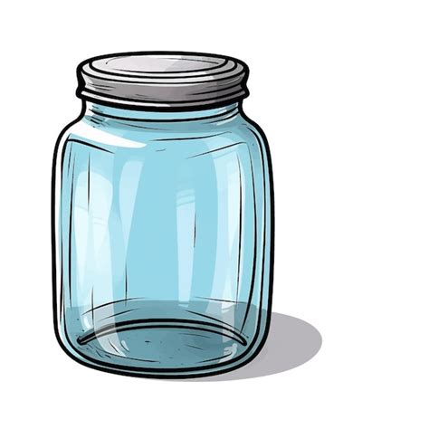 Hand Drawn Jar Cartoon Vector Illustration Clipart White Background Premium Ai Generated Vector