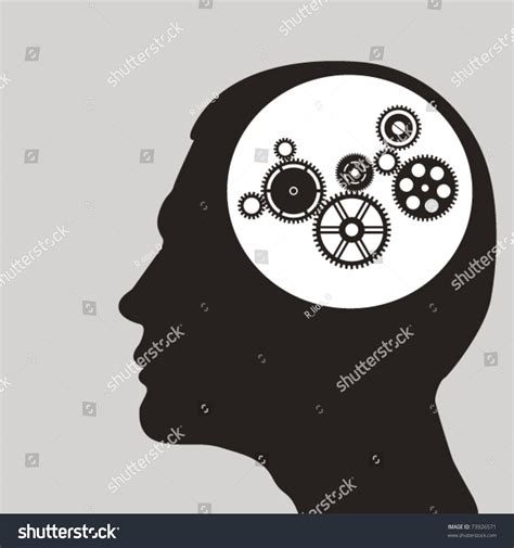 Cogs Gears Human Head Vector Illustration Stock Vector Royalty Free