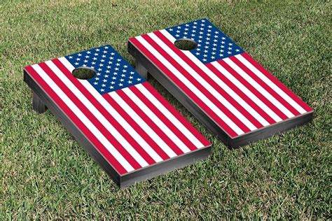 Us Flag Cornhole Bean Bag Toss Game Set Flat Version Cornhole Boards Corn Hole Game American