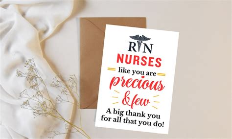 Nurse Appreciation Thank You Card Nurse Thank You Printable Card Nurse Day T Nurse