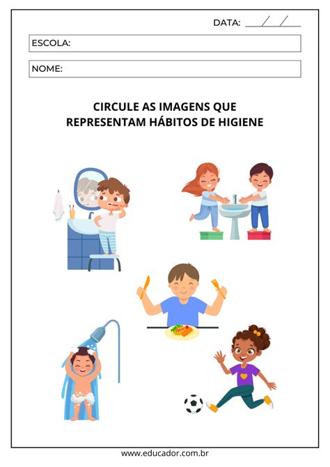 20 atividades sobre higiene para educação infantil Educador