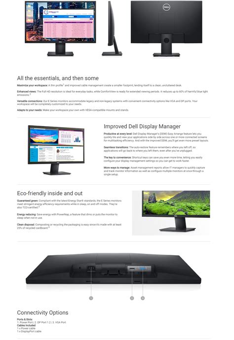 Dell E2420H 24 Inch FHD (1920 x 1080) LED Backlit LCD IPS Monitor with ...
