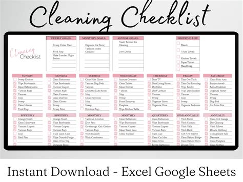 This Is An Excel Spreadsheet That Helps You To Track Your Cleaning