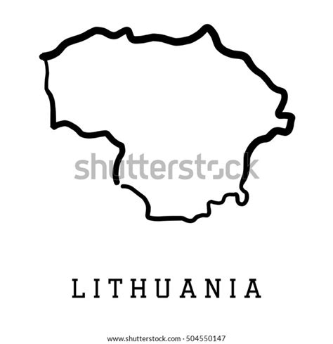 Lithuania Map Outline Smooth Country Shape Stock Vector Royalty Free