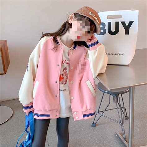 Girl Baseball Jacket Korean Style Fashion Design Autumn Plush Children