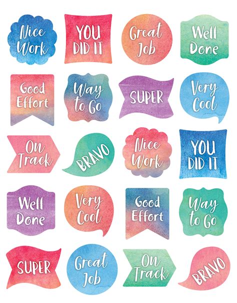 Watercolor Stickers Tcr8974 Teacher Created Resources