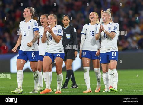 England players celebrate during the FIFA Women's World Cup 2023 match England Women vs Nigeria ...