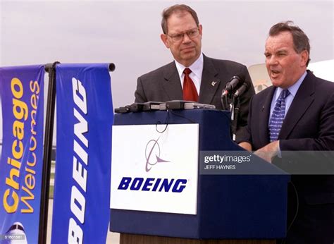 Boeing Chairman And Ceo Phil Condit Listens To Chicago Mayor Richard