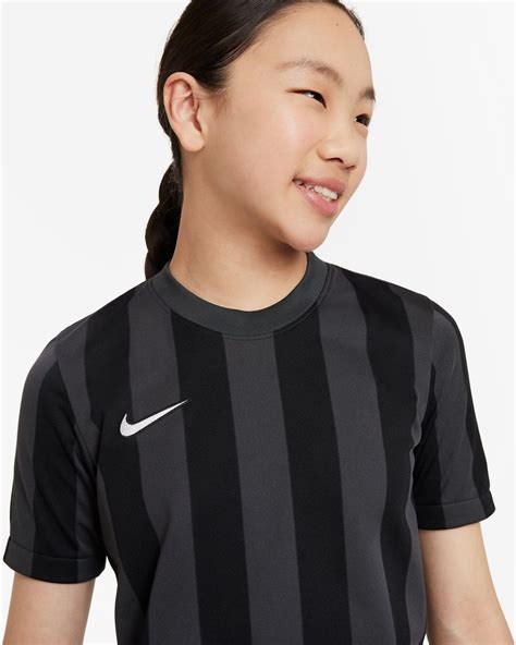 Camiseta Nike Striped Division IV para Niño CW3819 060 Gris y negra