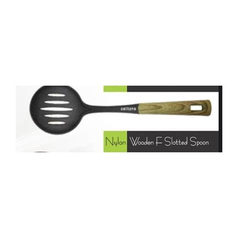 Nylon Wooden F Slotted Spoon Velan Store