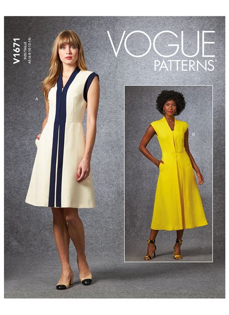 Shop Vogue Sewing Pattern 1671 Misses Dress Uk Sewing Supplies Fashion Sewing