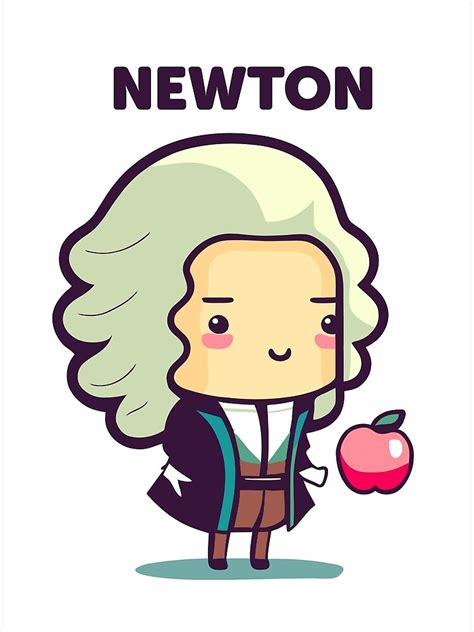 P Ster For Sale Con La Obra Isaac Newton En Estilo Kawaii De Ckybe