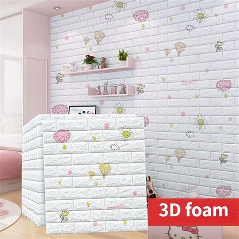 3D Foam Wall Paper Dinding Adheisve Wall Decor Design Wallpaper Brick