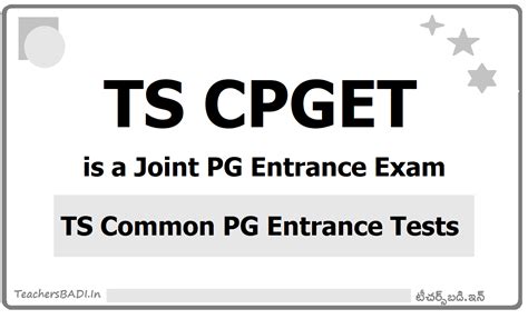 Tg Pgcet 2025 For Pg Admissions Tg Common Pg Entrance Tests