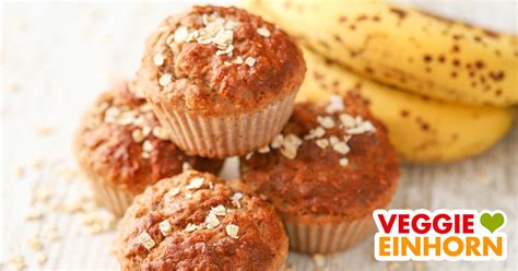 Vegane Bananen Haferflocken Muffins Ohne Zucker