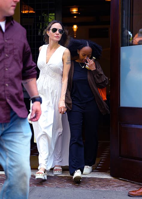 Angelina Jolie Wears White Dress On NYC Daughter Date With Zahara ...