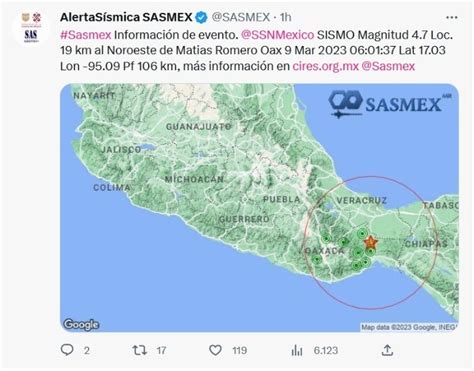 Temblor Hoy Reportan Sismo De 4 7 Grados Con Epicentro En Matías Romero Oaxaca El Informador