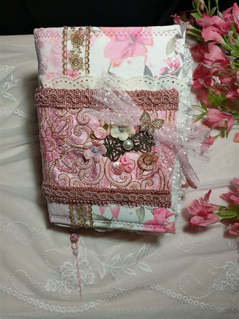 Pink Floral Specialty Junk Journal Scrapbook Dyed Paper Folding Folio