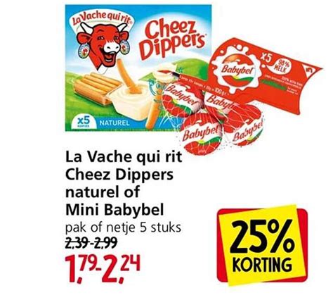 La Vache Qui Rit Cheez Dippers Naturel Of Mini Babybel Aanbieding Bij