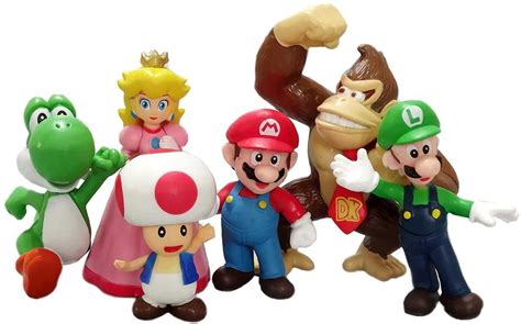 Super Mary Action Figures Toys 6 Pcs Set Mario Bros Action Figures Super Mary Princess