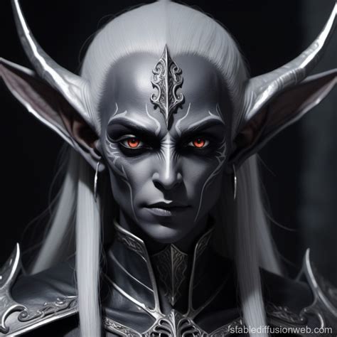 Malevolent Dark Elf In 8k Black And Silver Stable Diffusion Online