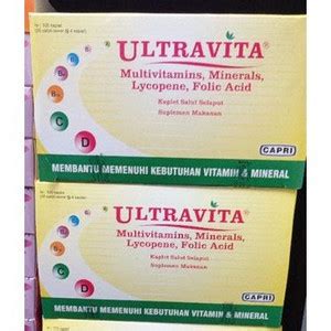 Jual Ultravita Multivitamin Mineral Dan Asam Folat 1 Box 100 Tablet